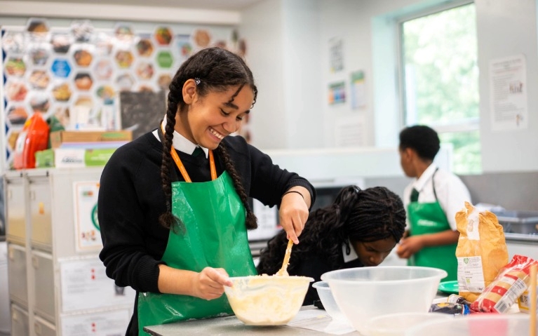 School children baking