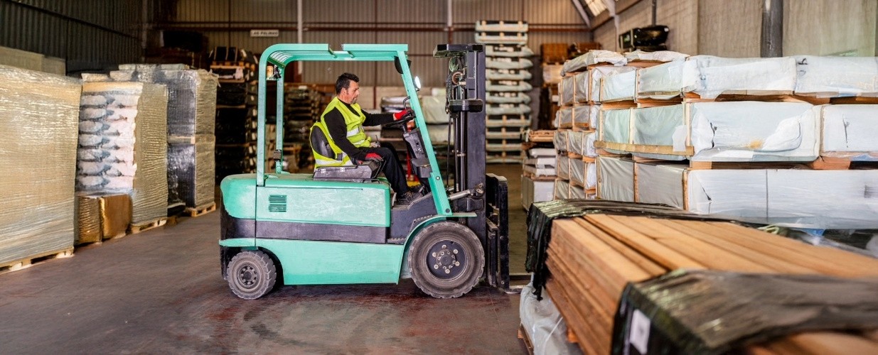 Man at forklift