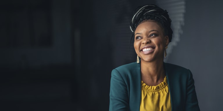 Woman smiling