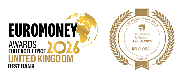 Euromoney Awards for Excellence 2026 award badge recognising Lloyds as United Kingdom Best Bank 2026.