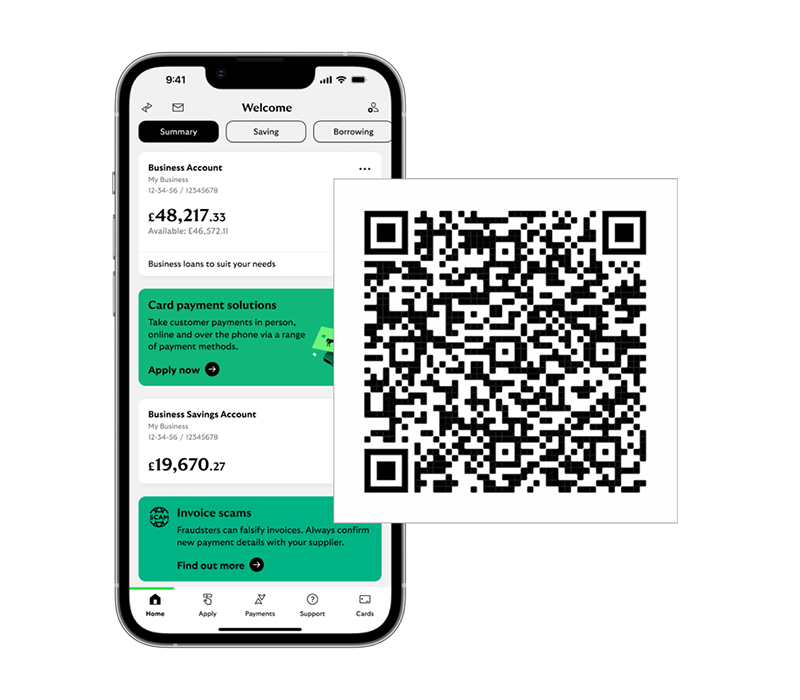 smart phone and qr code image