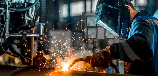 Employee working in a factory