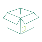 Opened cardboard box illustration