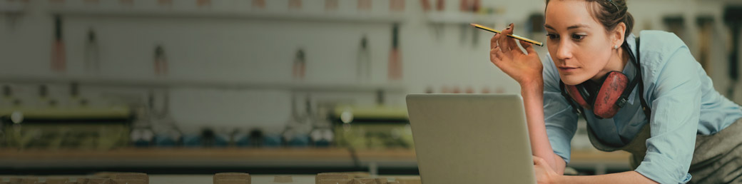 Person looking at laptop
