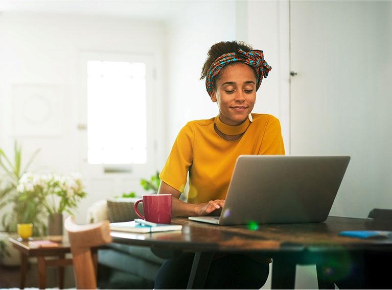 Person working on a laptop