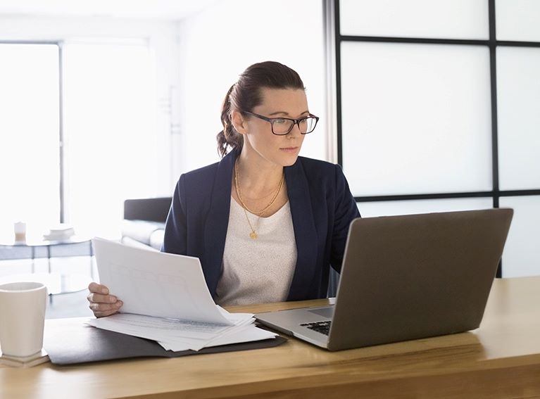 Woman at computer
