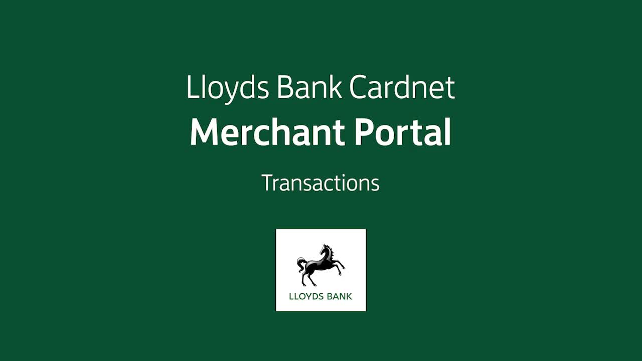 Lloyds Bank Cardnet - Merchant Portal - Transactions