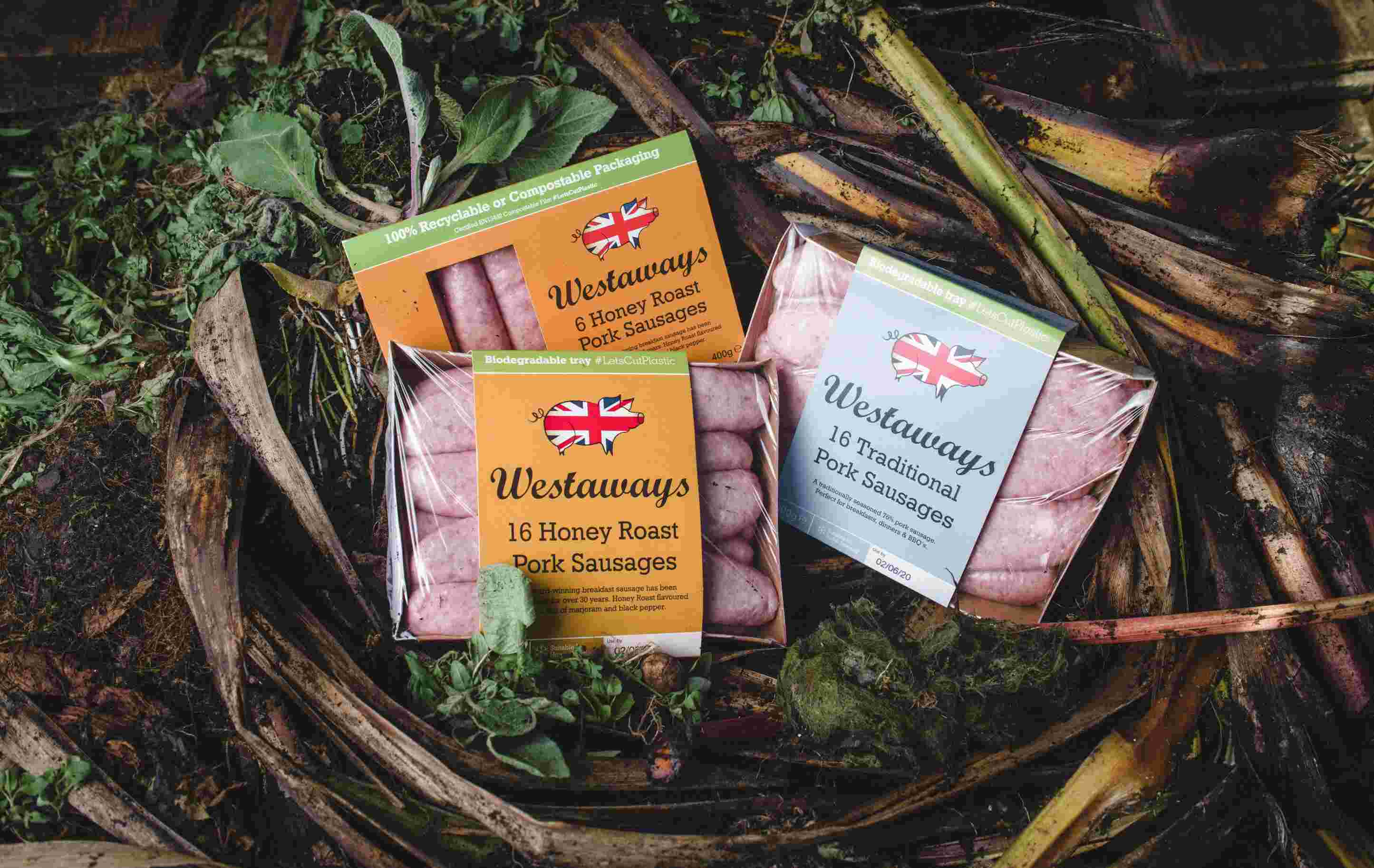 Westaways sausages in sustainable packaging