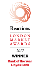 Reactions London Market Awards 2017 - Winner - Bank of the Year - Lloyds Bank