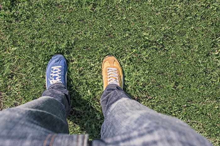 a pair of shoes in different colours