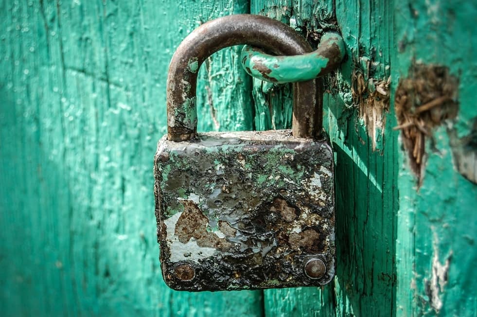 Locked padlock