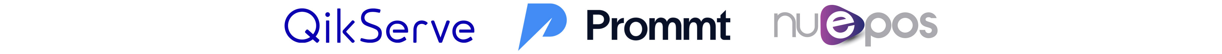 Logos of payment acceptance by Lloyds Cardnet - QikServe,, Prommt, Neupos