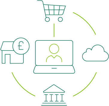 Illustration of integrated payment solutions.