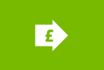Apple green pound sign sat within a large white arrow facing right, on an apple green rectangular background.