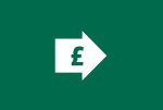 A pound in an arrow icon