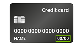 Credit card valid from / expire end.