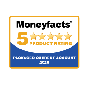 MoneyFacts five start product rating, Packaged Current Account 2026.