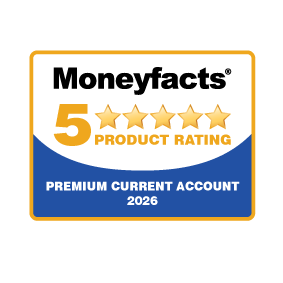 Moneyfacts five start product rating, Premium Current Account 2026.