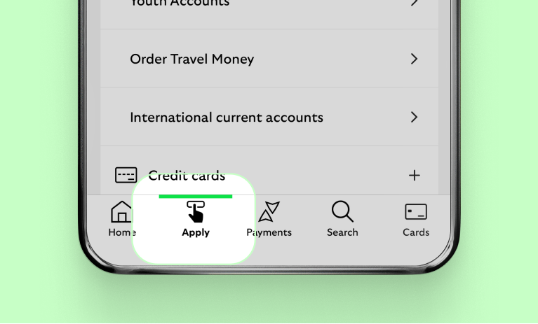 app screen showing apply button