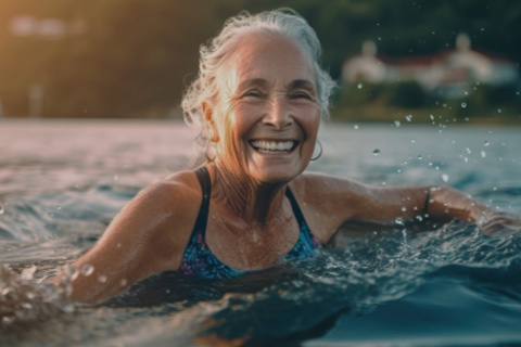 Women Swimming in water