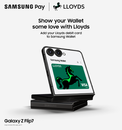 Samsung phone displaying Lloyds card