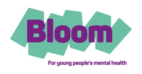 Bloom. For young people's mental health logo.