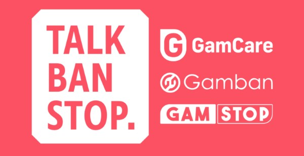 Talk Ban Stop logo. GamCare. Gamban. Gamstop.