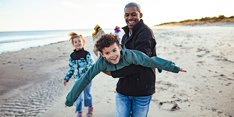 Family on a beach
