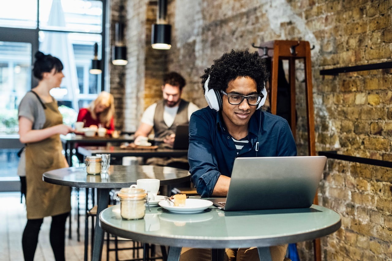 Man looking at laptop