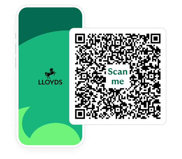 QR code linking you to the Play Store to download the Lloyds Mobile App