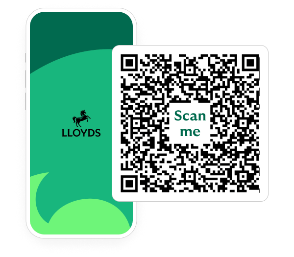 Lloyds mobile app image with QR code