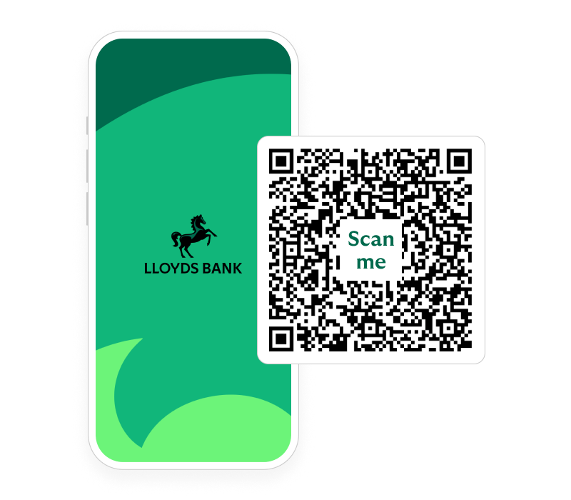 Lloyds mobile app image with QR code