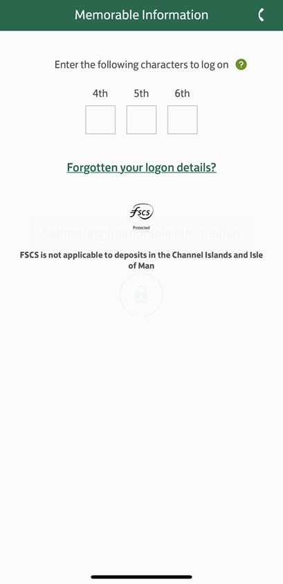 Memorable information screenshot from the app.