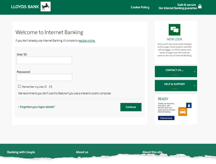 Lloyds Bank - Internet Banking - How to Log On / Log Out