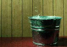 Bucket filled with water