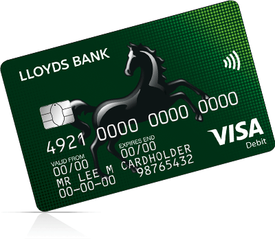 The front of a debit card.