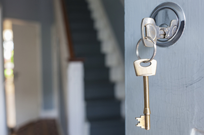 Keys in a door