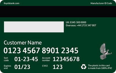issue number on debit card lloyds