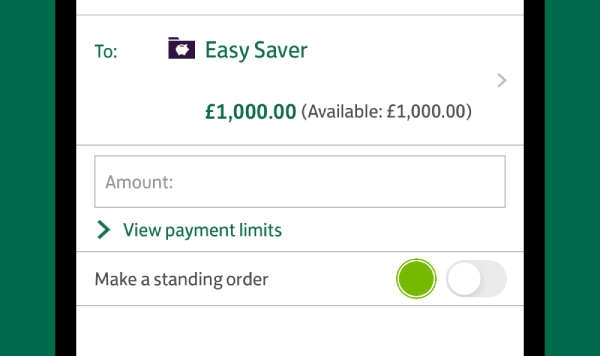 Screenshot of app showing the 'Make this a standing order' button