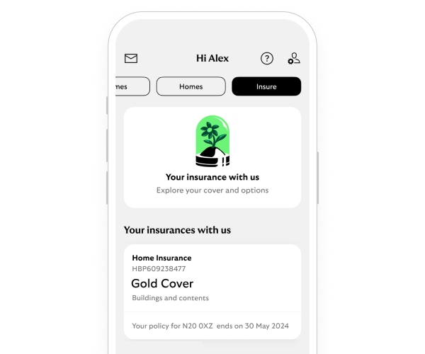 Image of the home insurance manage your policy in the app