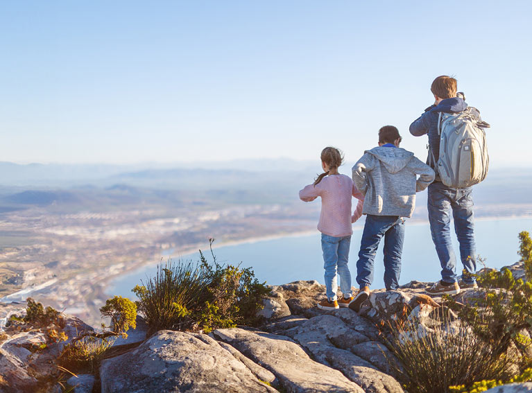 Family on top of clift image