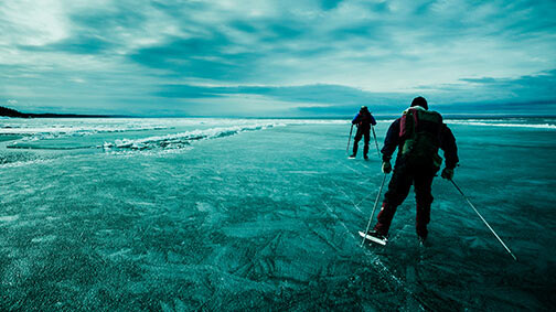 skating towards the horizon