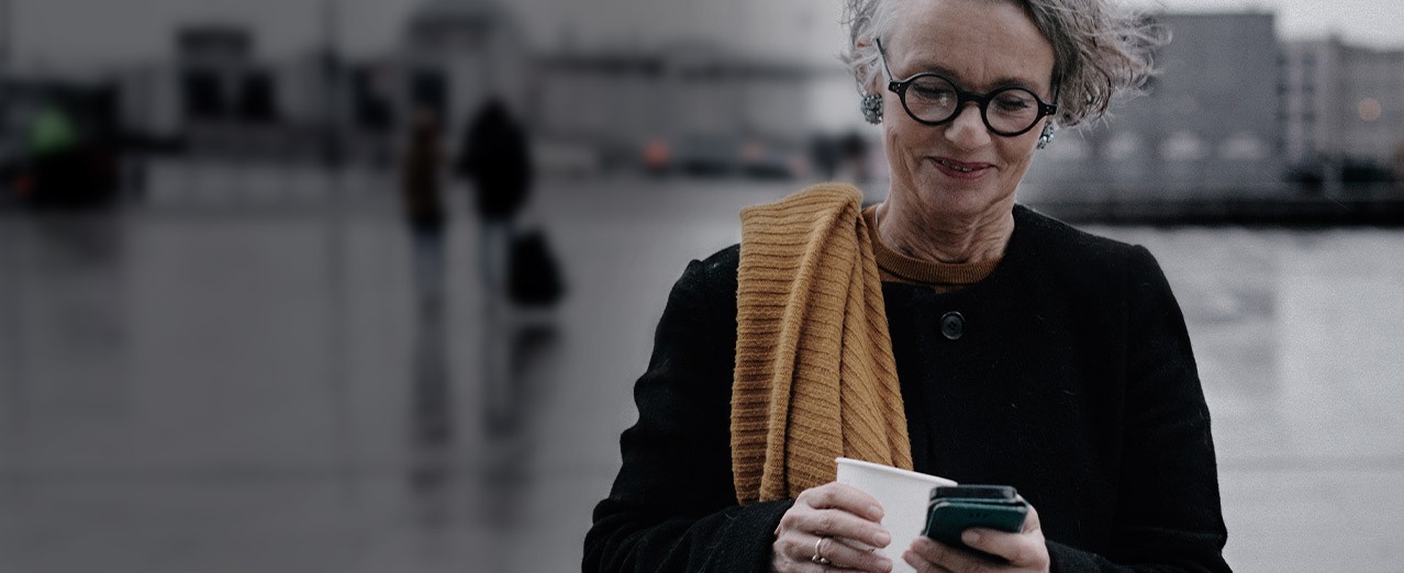 Woman looking at mobile phone
