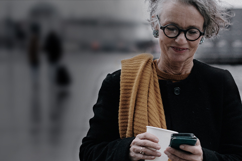 Woman looking at mobile phone
