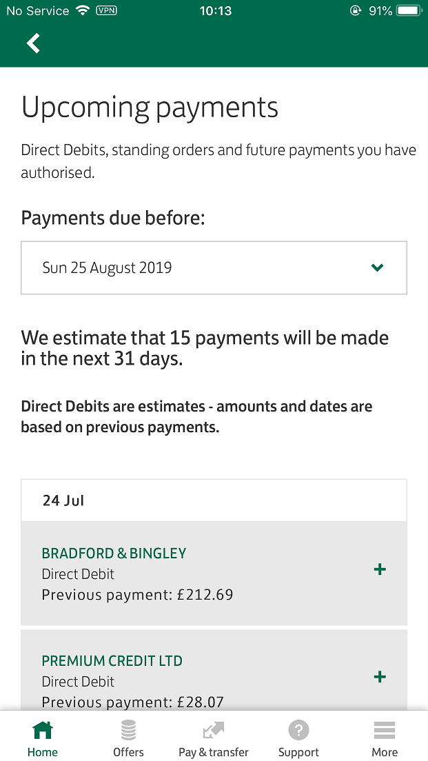manage your payments screenshot.