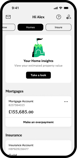 Mobile banking select Home Wise from the options