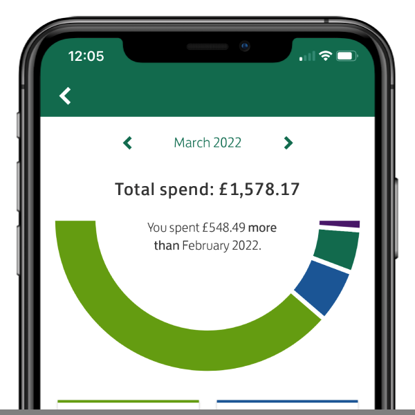 Spending insights graph for March 2022.