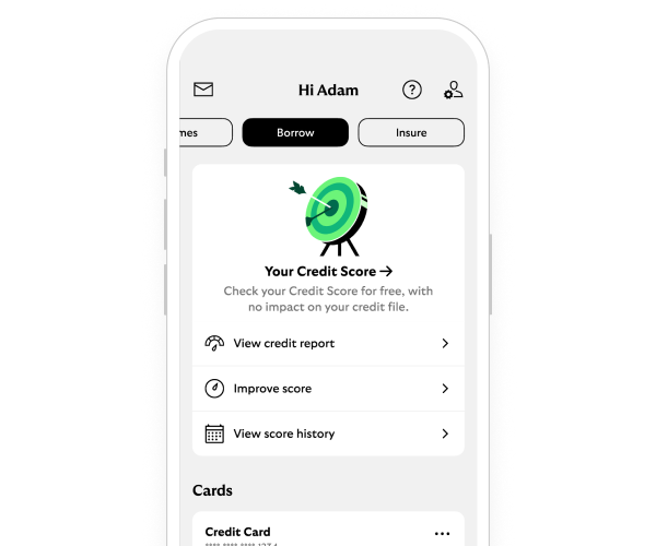 An app screen showing the Borrow app space.