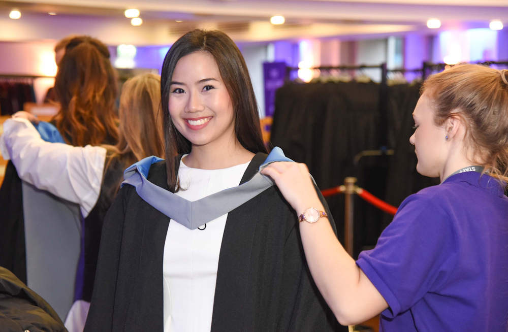 Student at graduation ceremony
