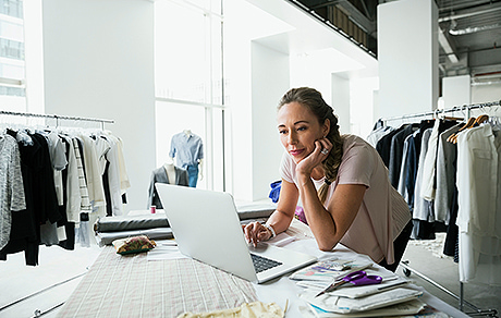 Women working in the laptop
